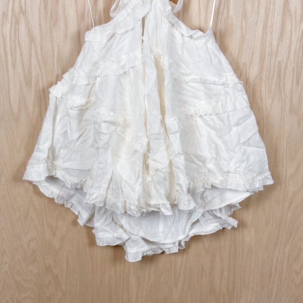 Luxxel White Ruffle Cutout Mini Dress - Picture 4 of 10